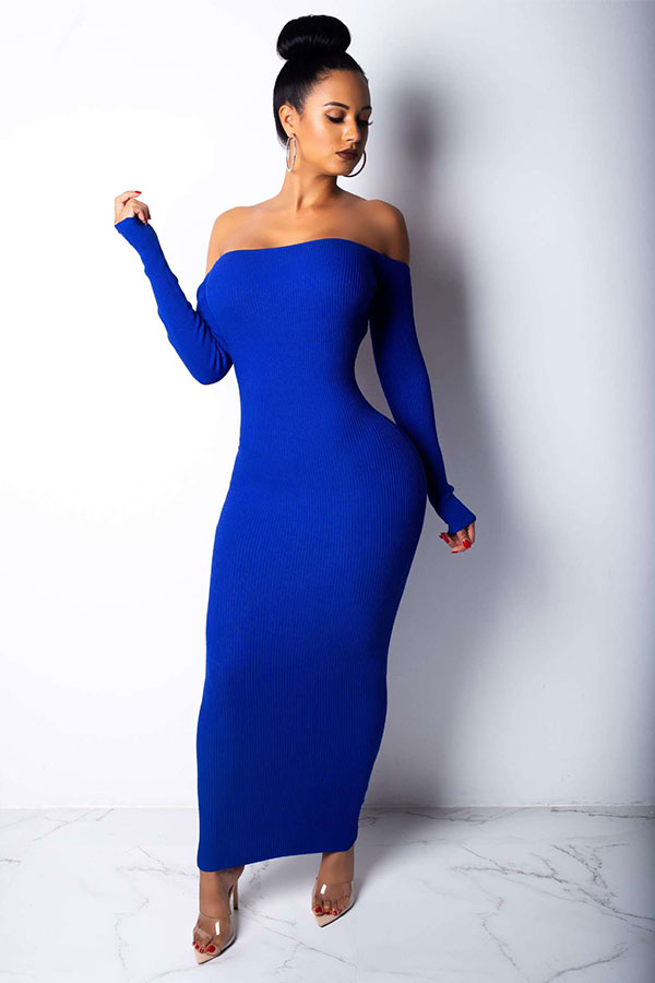 blue pencil dress