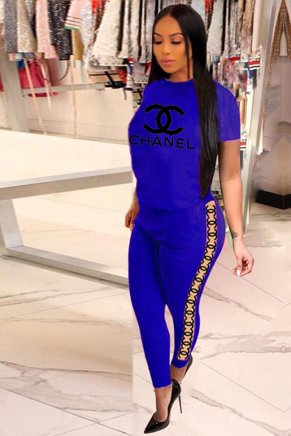 Blue Fashion Casual Slim fit Two Piece Suits Solid backless Letter Skinny Short Sleeve
Blue Fashion Casual Slim fit Two Piece Suits Solid backless Letter Skinny Short Sleeve