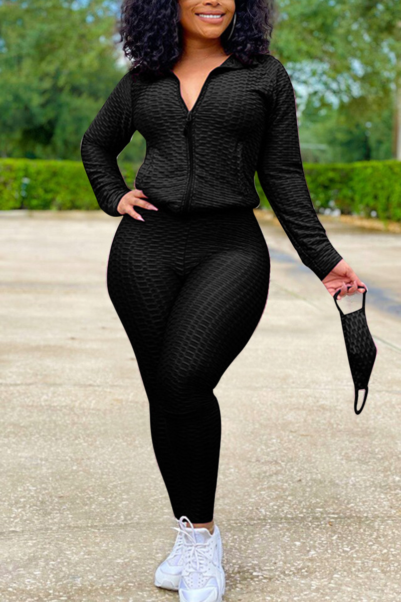 Black Sexy Sportswear Patchwork Zipper Collar Long Sleeve Two Pieces (With Mask)
Black Sexy Sportswear Patchwork Zipper Collar Long Sleeve Two Pieces (With Mask)