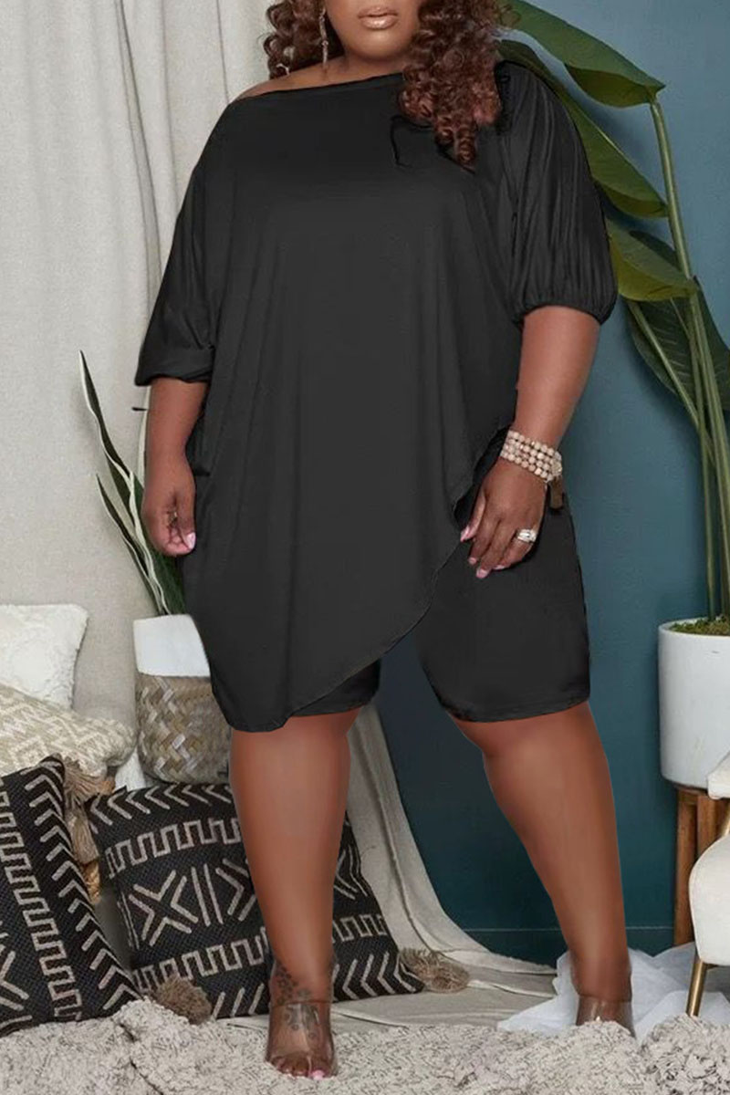 Black Casual Solid Split Joint Asymmetrical Oblique Collar Plus Size Two Pieces
Black Casual Solid Split Joint Asymmetrical Oblique Collar Plus Size Two Pieces