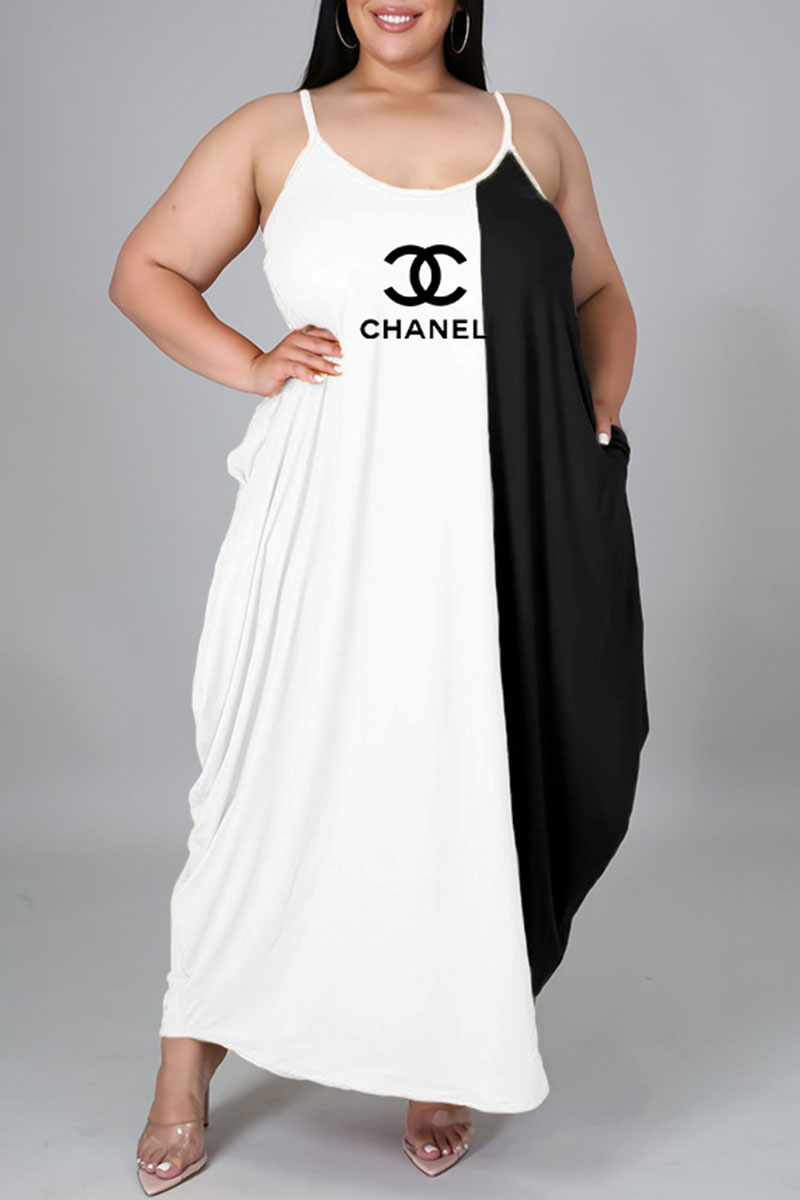 White Fashion Casual Print Letter Spaghetti Strap Irregular Dress Plus Size Dresses
White Fashion Casual Print Letter Spaghetti Strap Irregular Dress Plus Size Dresses