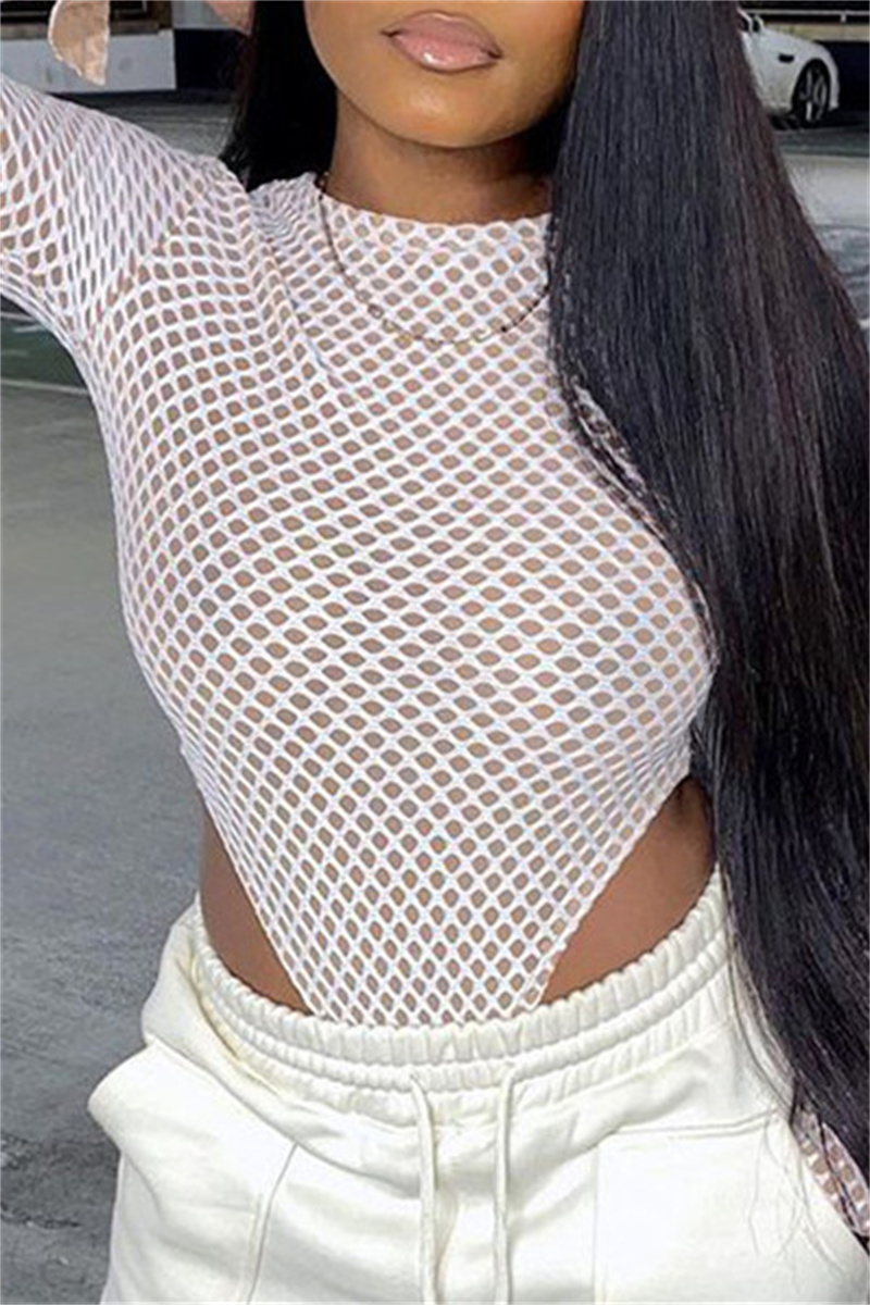 White Fashion Sexy Solid Hollowed Out See-through O Neck Skinny Jumpsuits
White Fashion Sexy Solid Hollowed Out See-through O Neck Skinny Jumpsuits