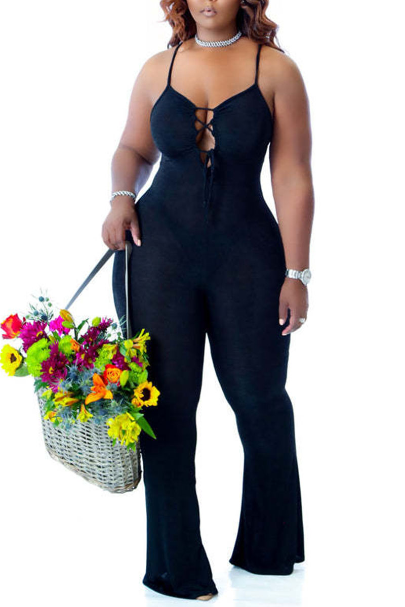 Black Sexy Solid Bandage Hollowed Out Split Joint Spaghetti Strap Plus Size Jumpsuits
Black Sexy Solid Bandage Hollowed Out Split Joint Spaghetti Strap Plus Size Jumpsuits