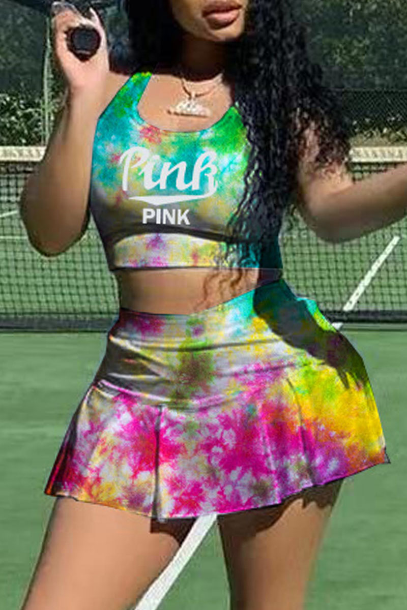 Green Yellow Fashion Casual Sportswear Letter Print Tie-dye U Neck Sleeveless Two Pieces
Green Yellow Fashion Casual Sportswear Letter Print Tie-dye U Neck Sleeveless Two Pieces