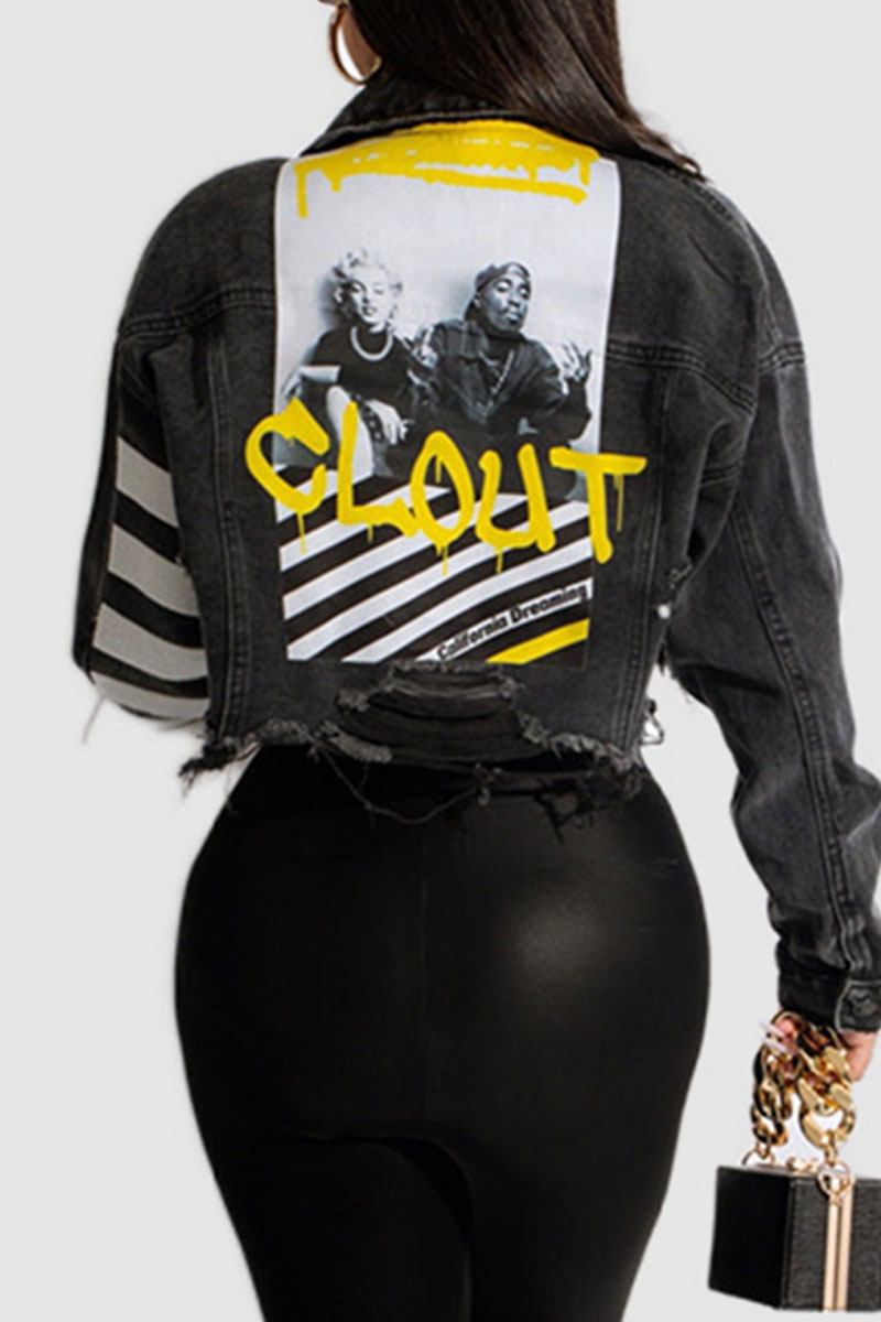 Black Yellow Street Print Make Old Patchwork Buckle Turndown Collar Long Sleeve Straight Denim Jacket
Black Yellow Street Print Make Old Patchwork Buckle Turndown Collar Long Sleeve Straight Denim Jacket