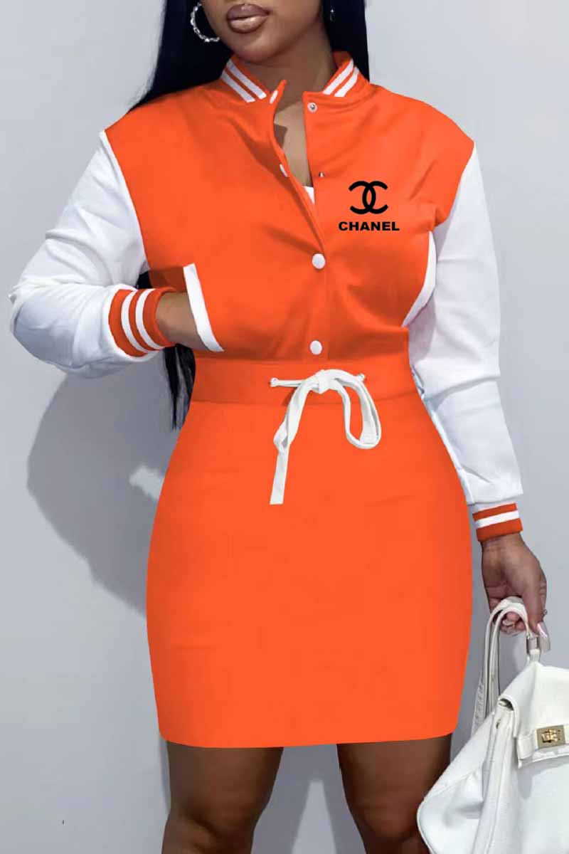 Orange Fashion Casual Print Patchwork Letter Mandarin Collar One Step Skirt Dresses
Orange Fashion Casual Print Patchwork Letter Mandarin Collar One Step Skirt Dresses