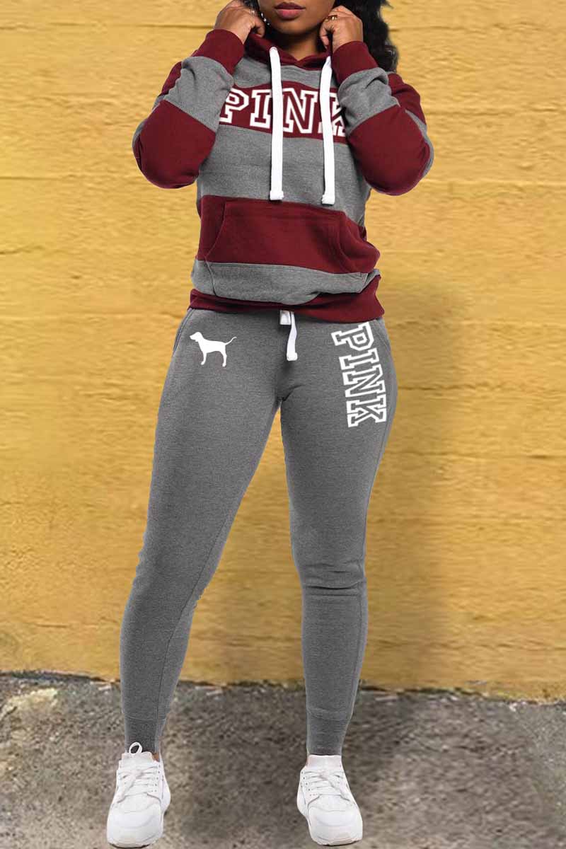 Grey Casual Striped Print Patchwork Letter Hooded Collar Long Sleeve Two Pieces
Grey Casual Striped Print Patchwork Letter Hooded Collar Long Sleeve Two Pieces