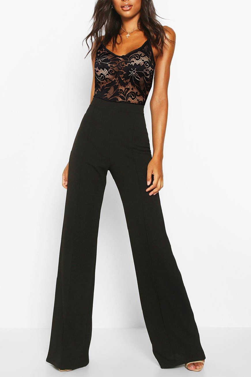 Sexy Lace Perspective Black Sling Jumpsuit