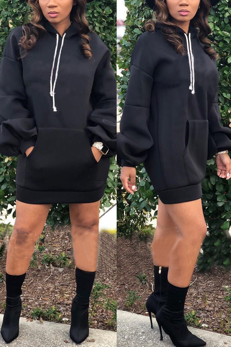 Black Fashion Casual Hubble-Bubble Sleeve Long Sleeve Hooded Collar Long Sleeve Dress Mini Solid Dresses
Black Fashion Casual Hubble-Bubble Sleeve Long Sleeve Hooded Collar Long Sleeve Dress Mini Solid Dresses