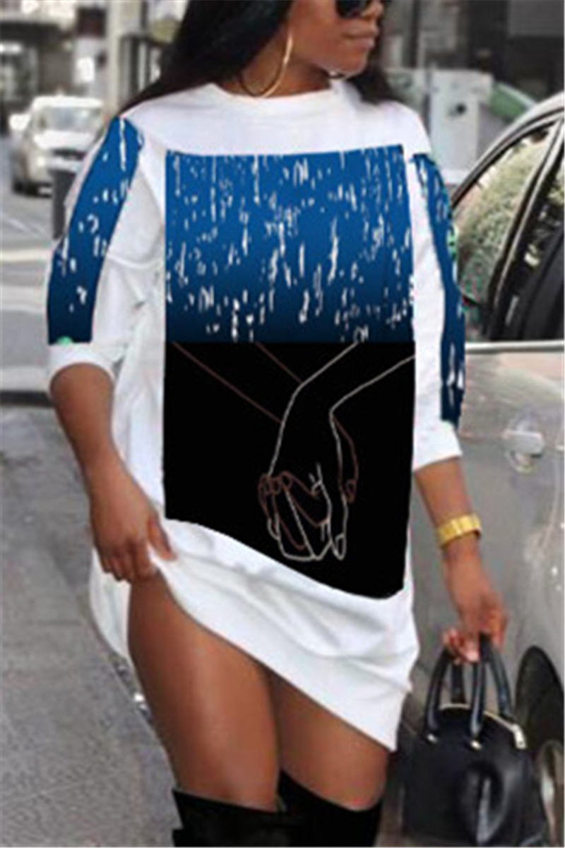 White Casual Polyester Print O Neck Long Sleeve Knee Length Dresses
White Casual Polyester Print O Neck Long Sleeve Knee Length Dresses