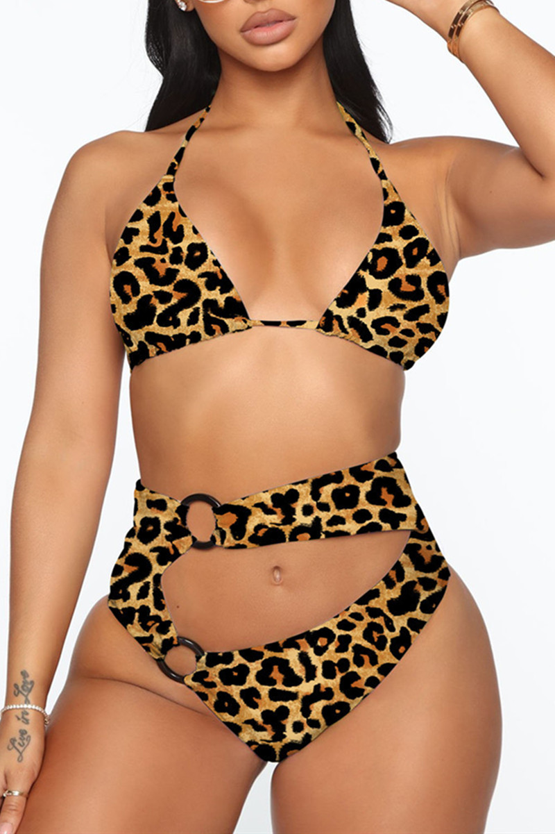 Leopard print Sexy Fashion Print Swimsuit Set