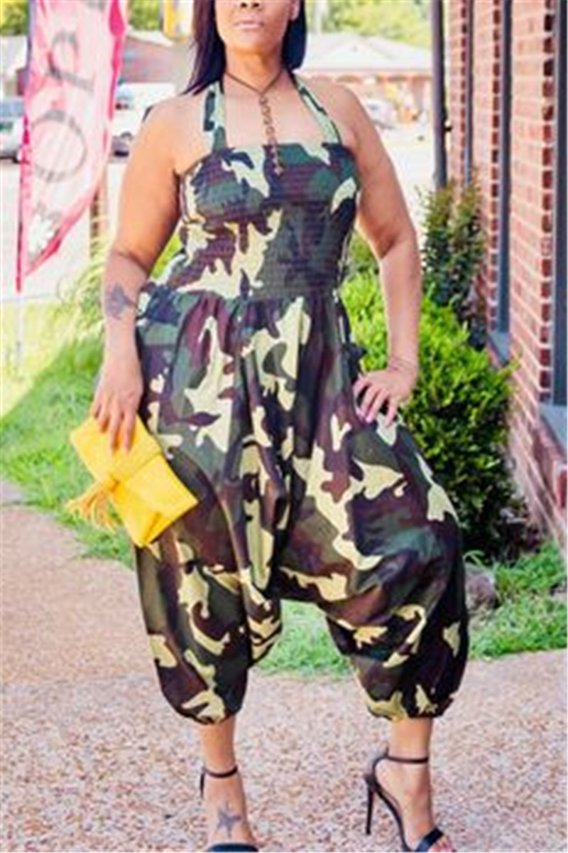 Camouflage Fashion Casual Sexy Jumpsuits