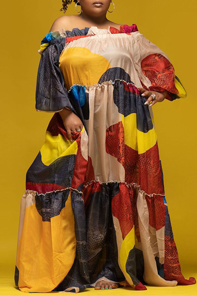Red Casual Print Patchwork Flounce Off the Shoulder Long Sleeve Plus Size Dresses
Red Casual Print Patchwork Flounce Off the Shoulder Long Sleeve Plus Size Dresses