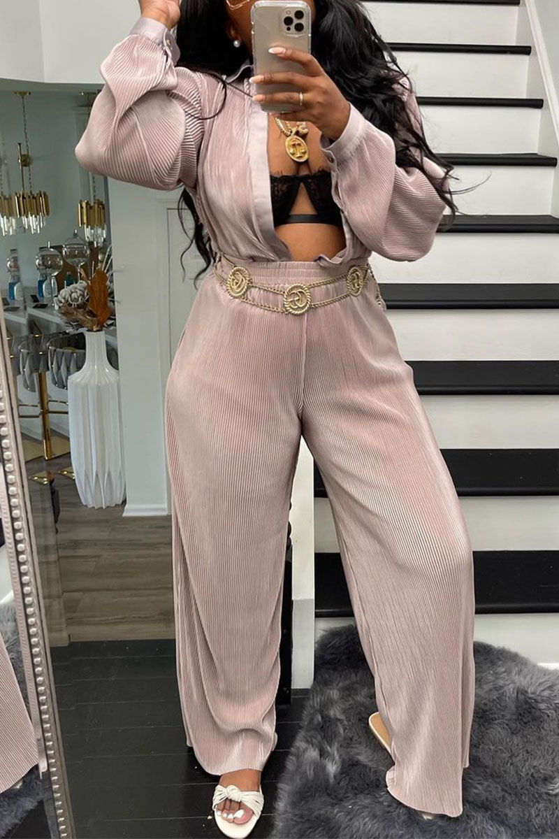 Pink Casual Solid Split Joint Buckle Turndown Collar Long Sleeve Two Pieces(Without Belt)
Pink Casual Solid Split Joint Buckle Turndown Collar Long Sleeve Two Pieces(Without Belt)