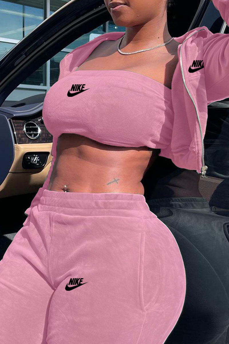 Pink Fashion Street Print Split Joint Hooded Collar Long Sleeve Three Pieces
Pink Fashion Street Print Split Joint Hooded Collar Long Sleeve Three Pieces