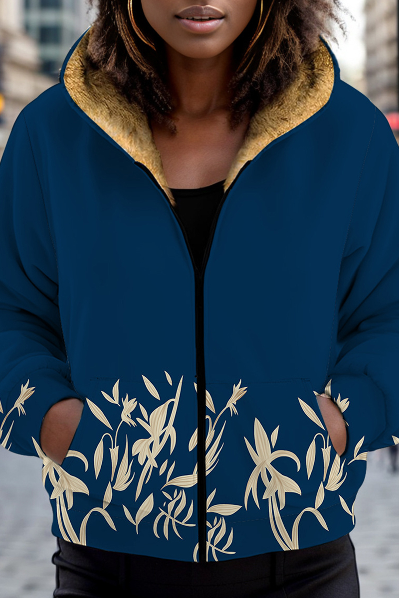 British Style Vintage Solid Sequined Turn-back Collar Plus Size Overcoat