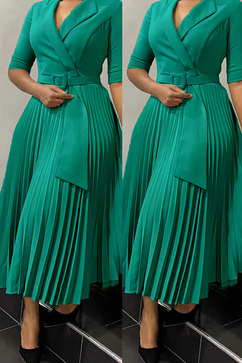 Slim Fit Knit Dress Convertible Collar Slimming Maxi for Office & Date Nights