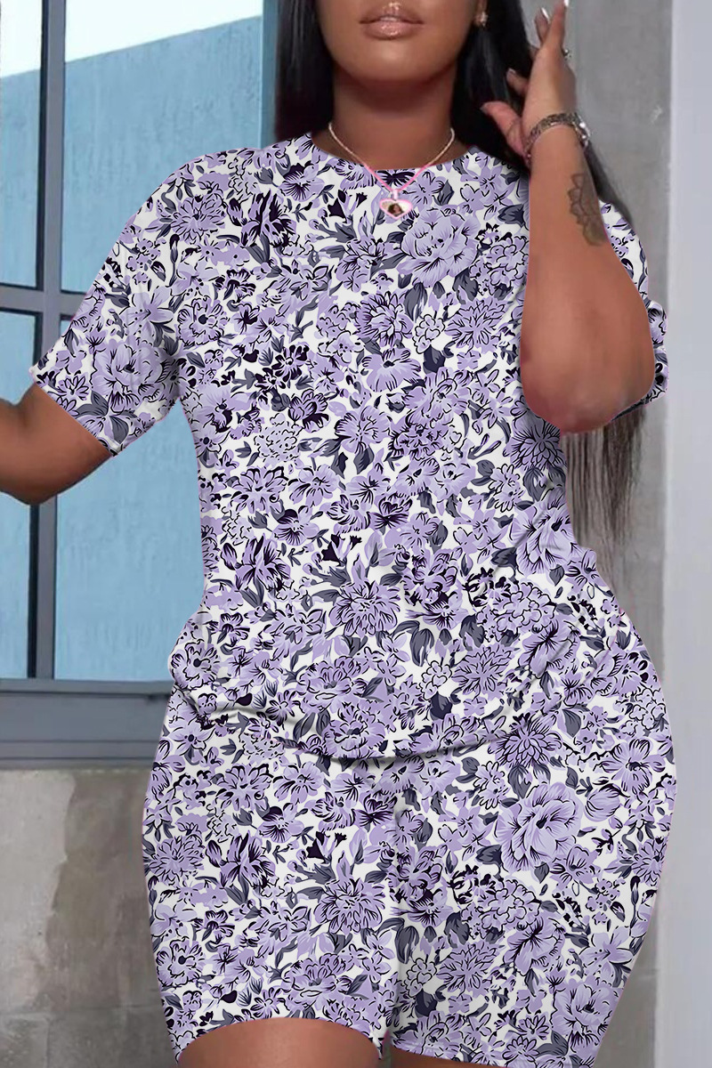 Slim Print Two Piece Set- Plus Size