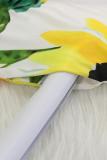 Vestido de tubo sin mangas con tirantes finos de moda informal para adultos amarillo hasta el tobillo estampado floral