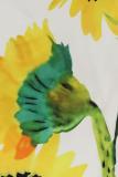 イエローカジュアル大人ファッションスパゲッティストラップノースリーブスリップペンシルドレス足首までの花柄プリント
