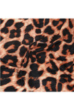 Camouflage Sexy Flügelärmel, lange Ärmel, Rollkragen, Stufenrock, bodenlang, Camouflage-Leopardenmuster