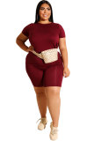Gingerish Mode Casual adulte O Cou Patchwork Solide Deux Pièces Costumes Couture Grande Taille