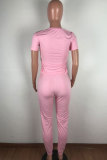 Розовый модный английский лоскутный костюм из двух предметов с блестками для взрослых, костюмы из двух предметов, карандаш с вышивкой, короткий рукав, две части