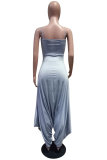 Blue Fashion Sexy Patchwork Solid Sleeveless Slip Jumpsuits