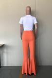 gingerish Elastic Fly High Asymmetrical Draped Solid Boot Cut Pants Pants