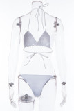White Two Piece Suits Fashion Europe and America Swimwears
