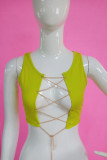 Pink White Red Black Green Yellow cardigan Sleeveless Patchwork Solid Tops