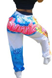 mehrfarbige Harlan-Hose mit elastischem Fly Mid Print