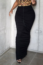 Black Red Black Grey Drawstring Sleeveless High Patchwork Solid bandage A-line skirt Pants Bottoms