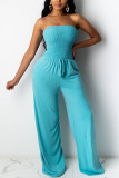 purple Fashion Casual Solid Sleeveless Wrapped Jumpsuits