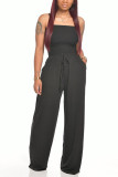 Rosa Mode Casual Solid Sleeveless Wrapsuits
