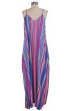 Фиолетовый, пикантная модная майка без рукавов, комбинация трапециевидной формы длиной до пола, с принтом, асимметричная полоска, пэчворк
