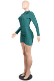 Gröna långärmade midsolid kjolshorts