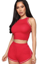Красный Sexy Fashion Solid Пэчворк Skinny Без Рукавов