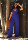 Svart Backless Solid Fashion sexiga Jumpsuits & Rompers