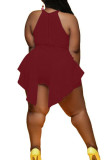 Черная модная сексуальная взрослая мэм с круглым вырезом в стиле пэчворк, однотонная асимметричная строчка, большие размеры