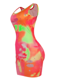 Couleur Mode Sexy Casual O Neck Print Plus Size