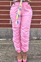 ピンク ファッション カジュアル 大人 マアム ソリッド プラス サイズ