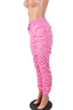 Pink Fashion Casual adult Ma'am Solid Plus Size