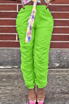 Зеленый модный повседневный костюм для взрослых Ma'am Solid размера плюс