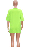 グリーンファッションカジュアル大人ブラックグリーンピンクキャップスリーブ半袖Oネックステップスカートミニプリントパッチワークキャラクタードレス