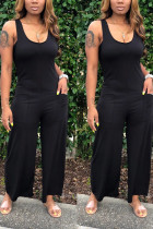 Black Fashion Sexy Erwachsene Ma'am O Neck Solid Plus Size