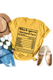 Yellow White Black Blue Pink Yellow O Neck Short Sleeve Letter Print Tops
