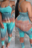 paarse mode sexy tie-dyed mouwloze slip jumpsuits