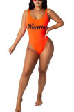 Оранжевая буква с открытой спиной, модные купальники для взрослых в Европе и Америке, мэм.