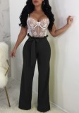 As Show Fashion Solid Flat Wide Leg Pants Midweight Pants